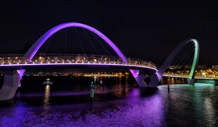 Elizabeth Quay is in the Perth CBD, located on the north shore of the Swan River.